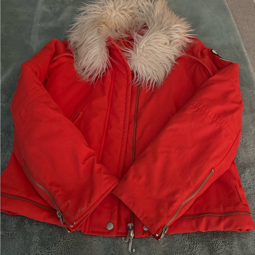 Juicy Couture Orange Jacket with White Faux Fur